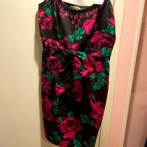 Rose Evening Dress Spaghetti Strap Style